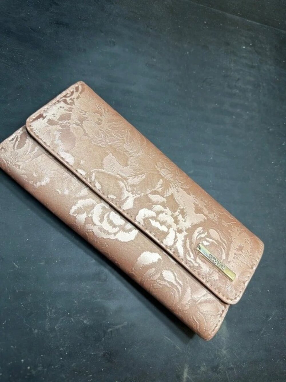 Kenneth Cole Reaction Women's Rose Gold Floral Wallet Clutch with Coin Purse